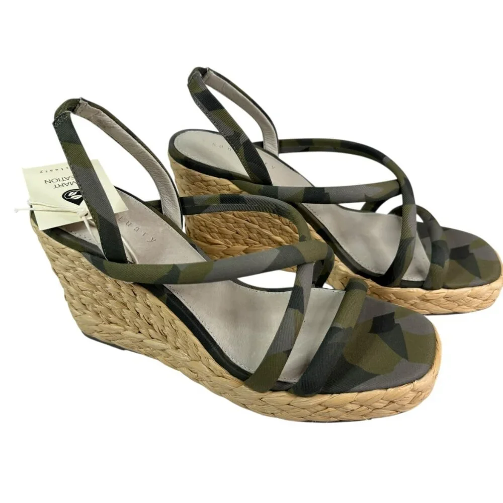 Sanctuary Camo Platform Wedge Sandals Size 8M NWT $129 | Eco-Friendly Espadrille